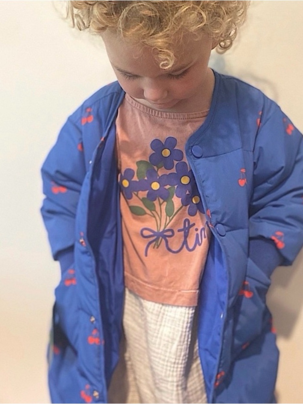 Tiny cottons cherry puffer trench coat